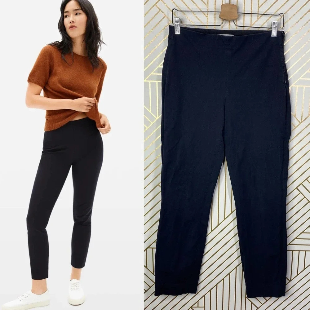 Everlane The‎ Side-Zip Stretch Cotton Pant Black Charcoal Size US 6